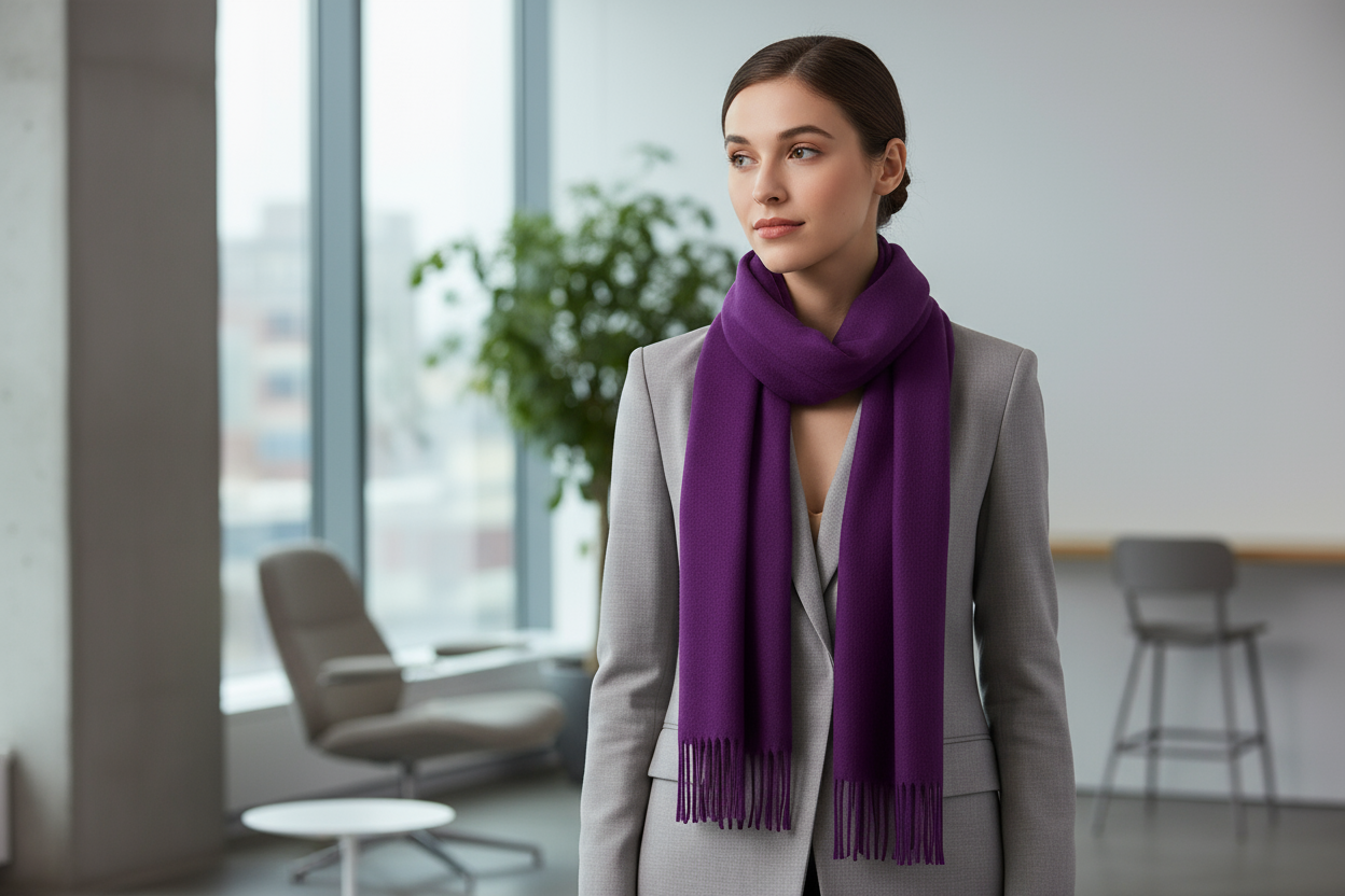 Professional Purple Scarf Lifestyle