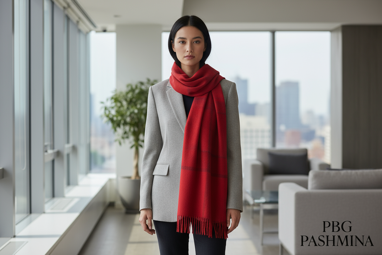 Professional Red Scarf Lifestyle