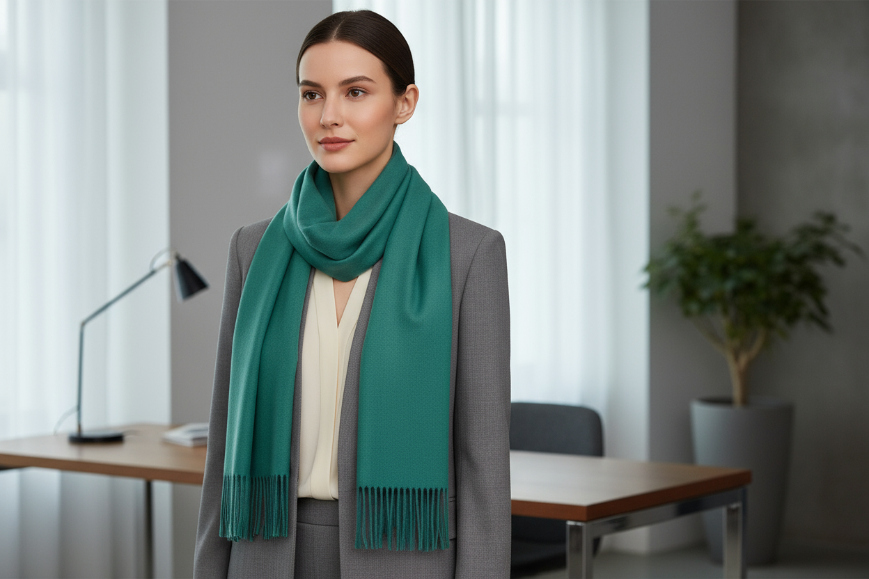 Professional Teal Scarf Lifestyle
