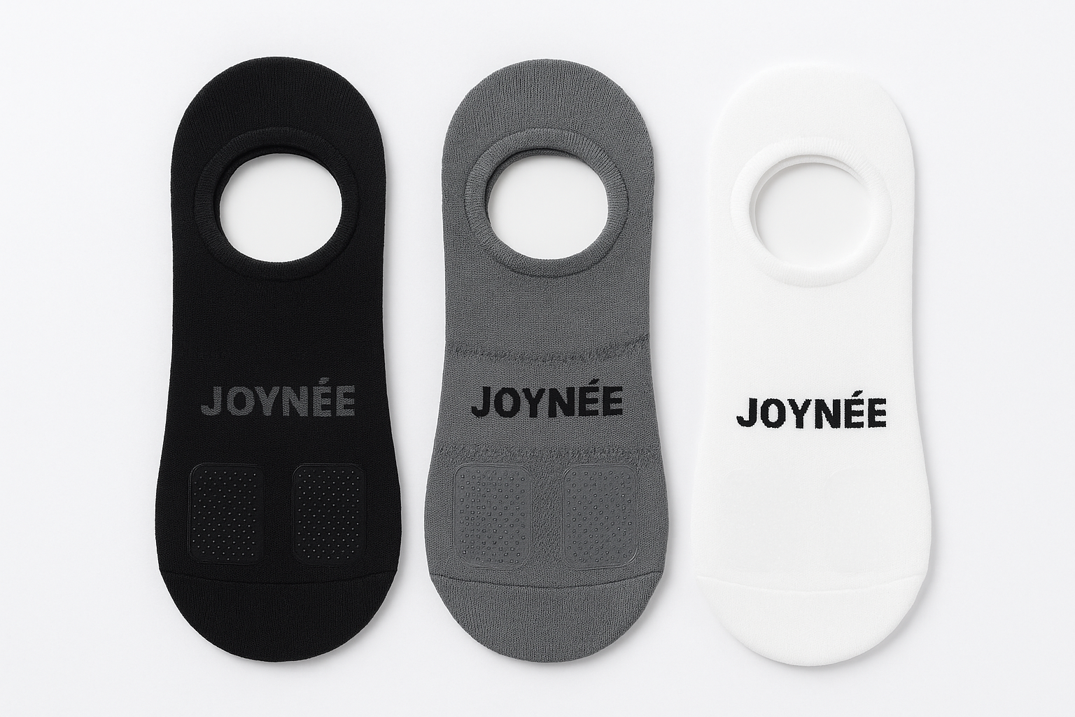 Realistic no-show socks with JOYNEE branding