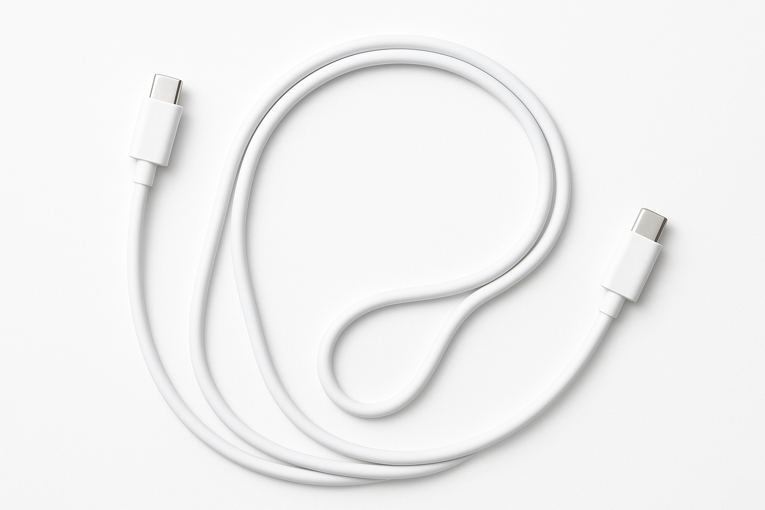 White USB-C Cable Product Photo