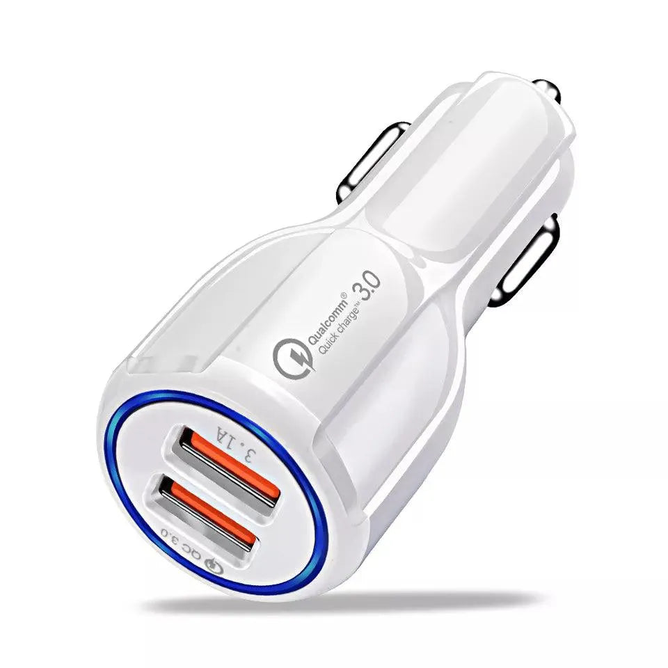 2 Pack 2 Port USB Fast Car Charger Adapter For Devices White - PremiumBrandGoods