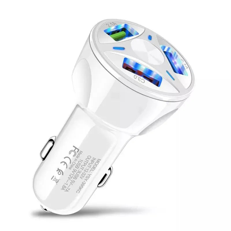 2 Pack 3 Port USB Fast LED Car Charger For Devices - PremiumBrandGoods