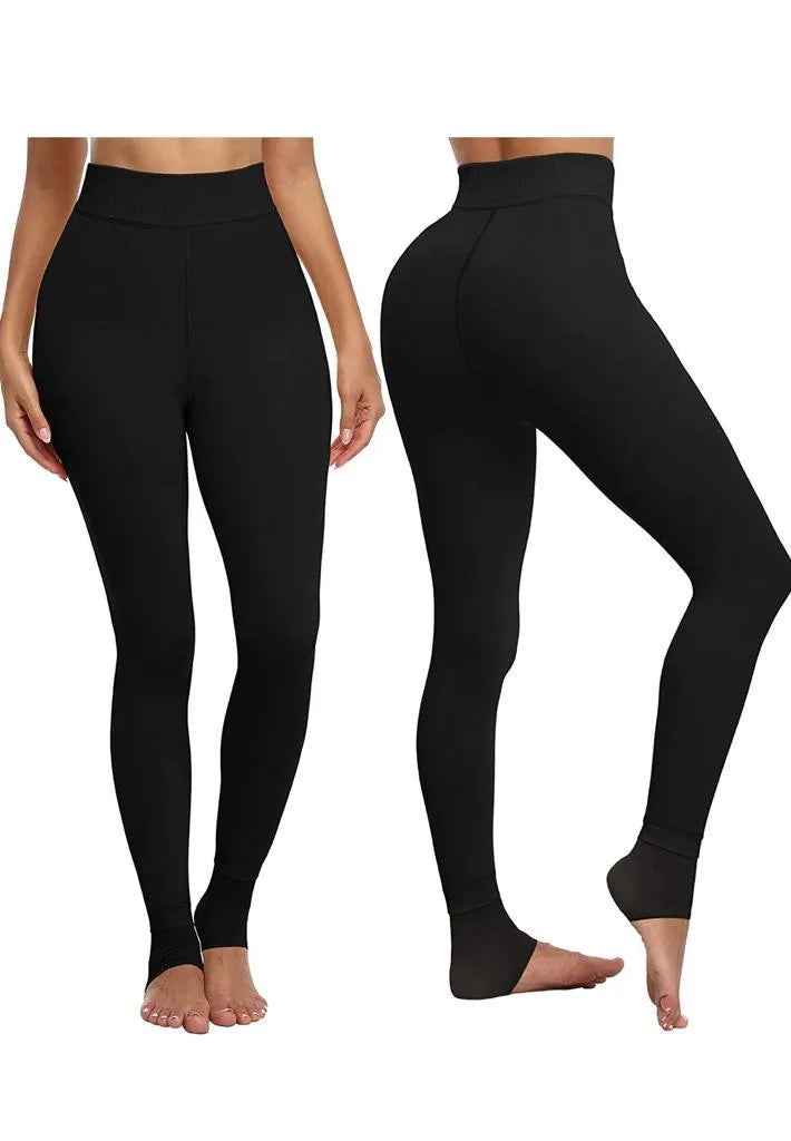 2 Pack Women’s Fleece Lined Leggings High Waist Stretchy warm Leggings one size