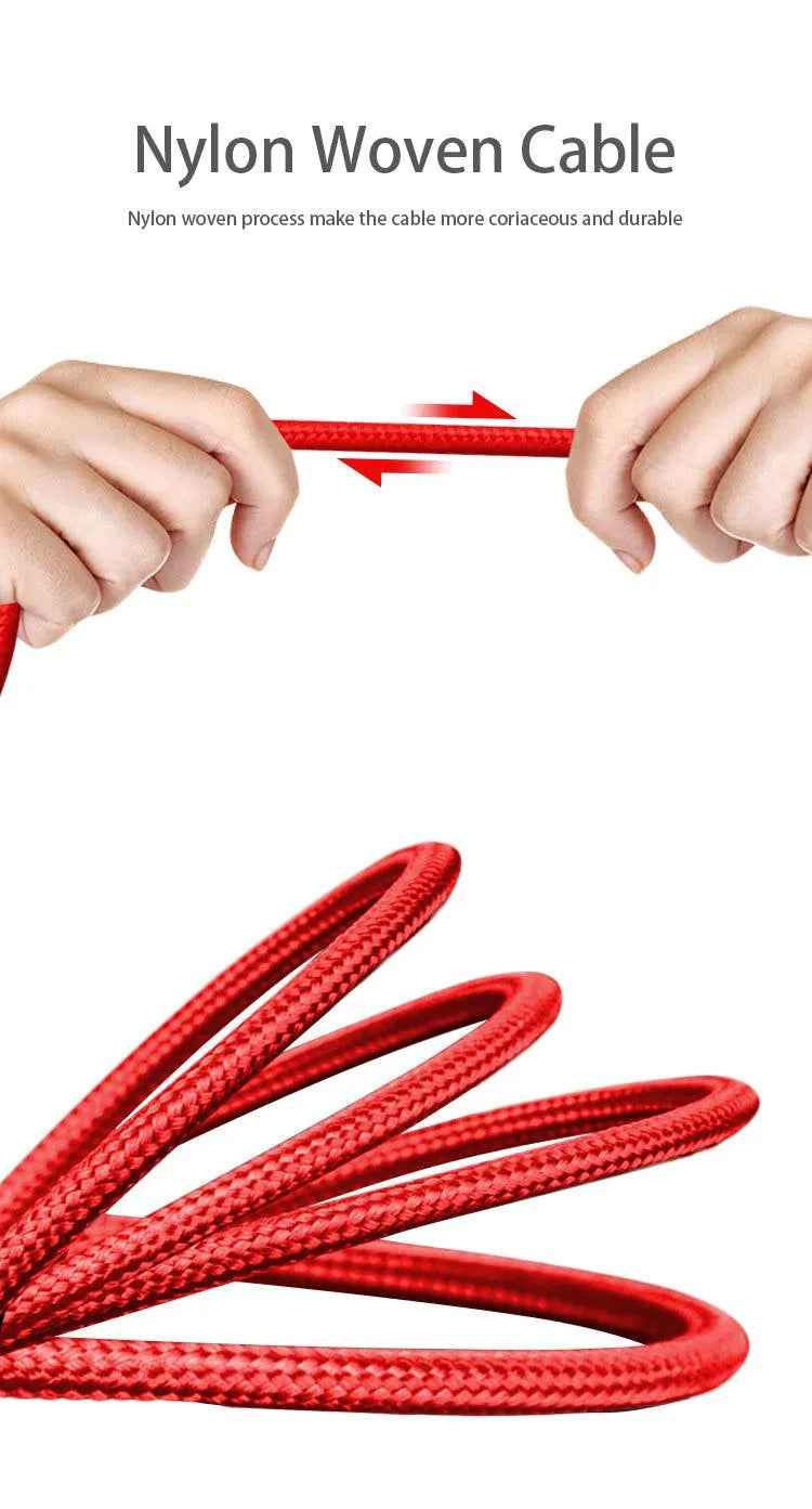3 In 1 Nylon-Protected Braided Phone Fast Charging Multi Cable