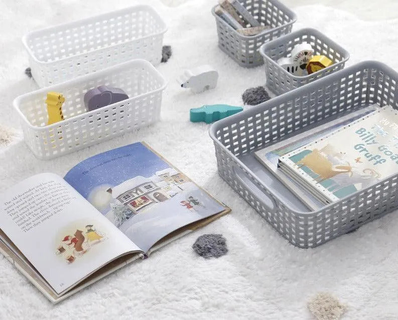 3 Pack Organizer Storage Wicker Plastic Woven Baskets (Multiple Sizes) - PremiumBrandGoods