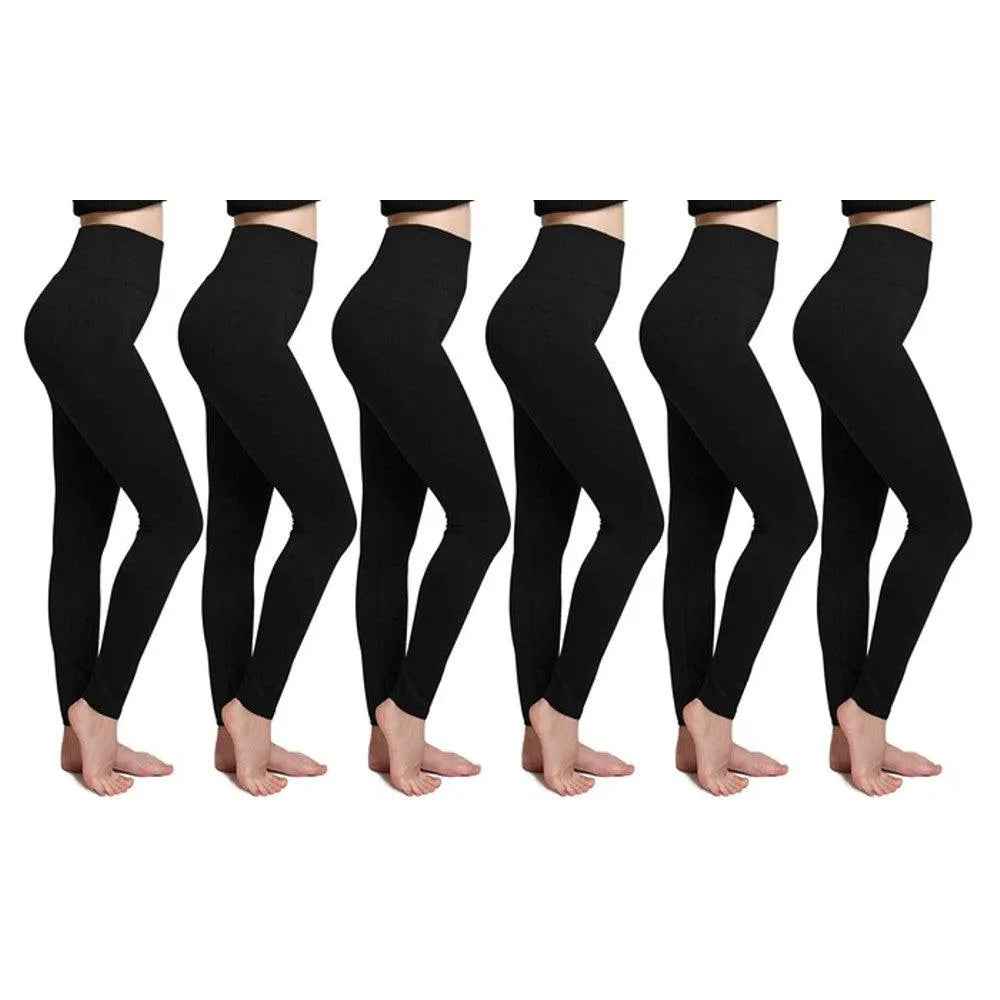 3 Pack Women’s Fleece Lined Leggings High Waist Stretchy warm Leggings one size