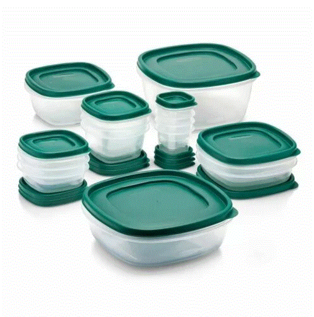 30pc Food Storage Container Set with Easy Find Lids Forest Green Rubber maid - PremiumBrandGoods