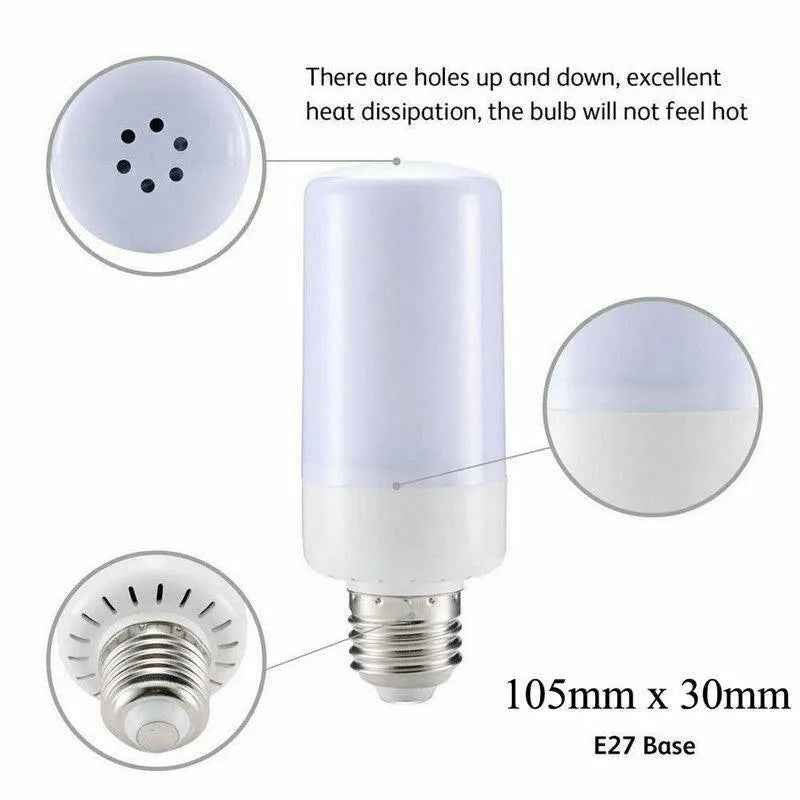 4 Pack! LED Flame Effect Simulated Flicker Nature Fire Bulbs Light Decor Lamp