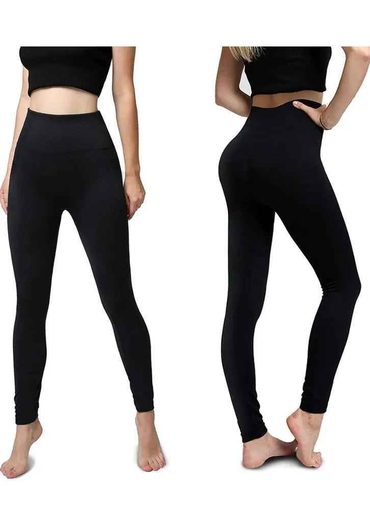4 Pack Women’s Fleece Lined Leggings High Waist Stretchy warm Leggings one size
