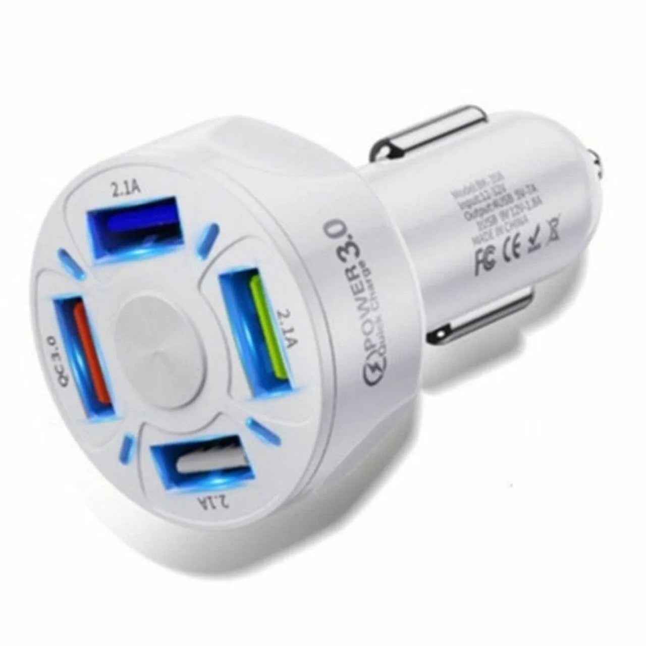 4 Port LED Car Charger and Iphone Cable Bundle