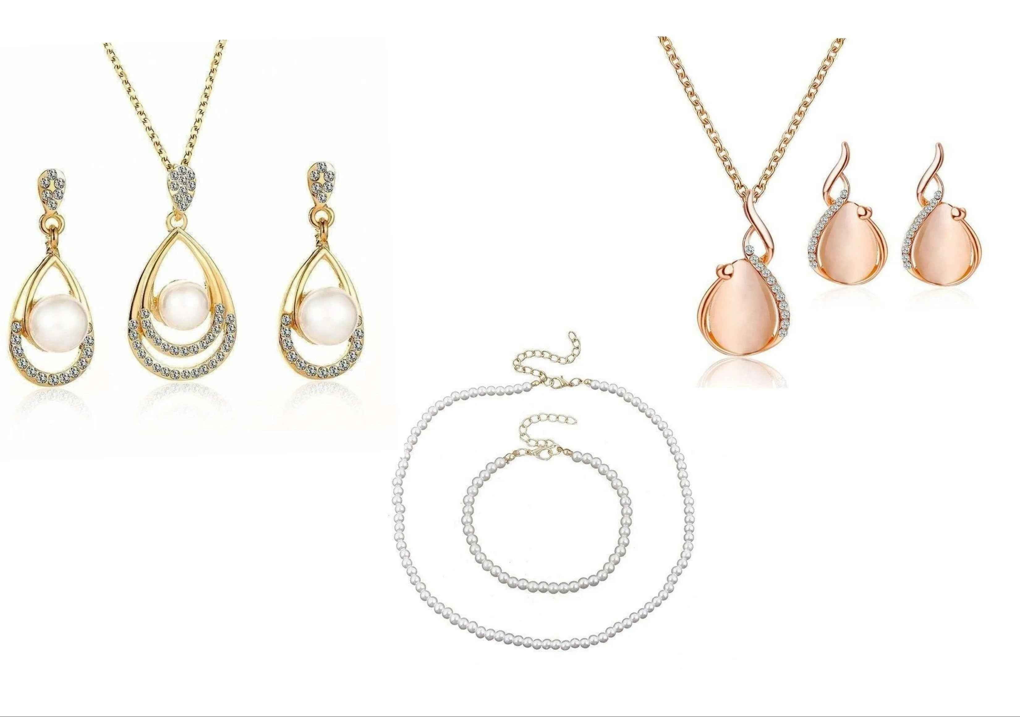 5 Piece Jewelry Set! 3 Necklaces , 2 sets of Earrings