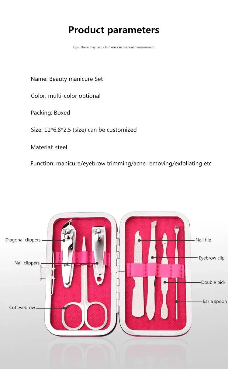 7 Piece Beauty Tool Kit Portable Perfect On The Go Size Set - PremiumBrandGoods