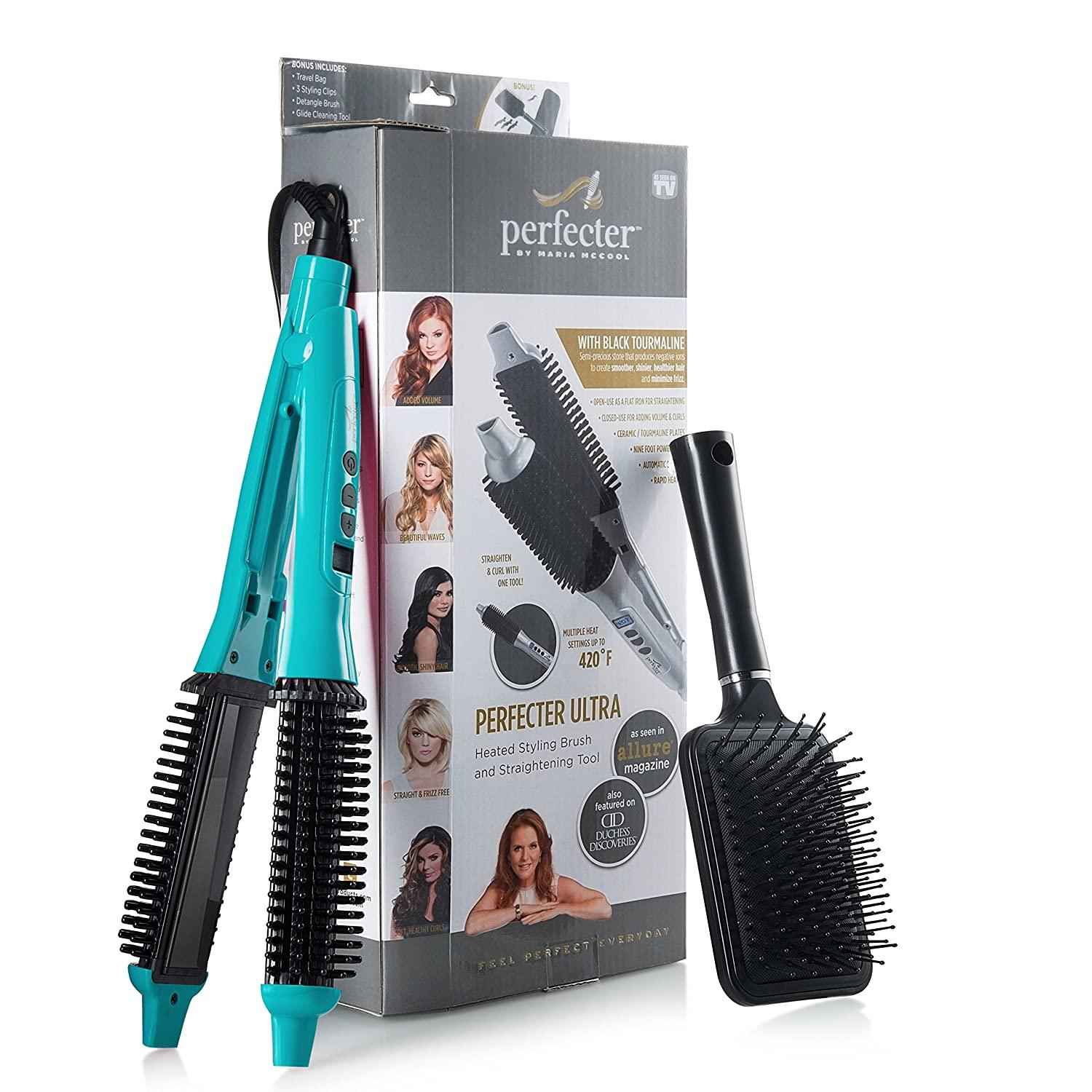 Calista 2 in 1 Heated Brush Iron Hair Styler comes with accessories