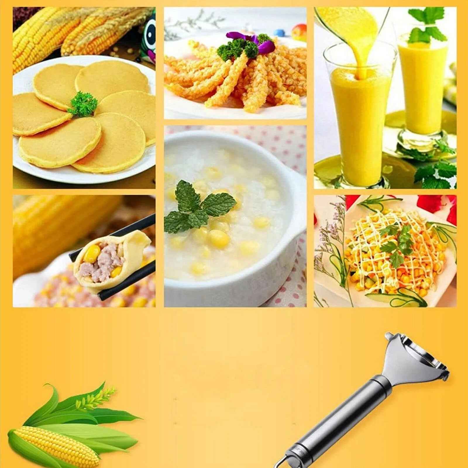 Corn Cob Cutter Peeler Tool Stainless Steel Kitchen Remover Kernel Stripper
