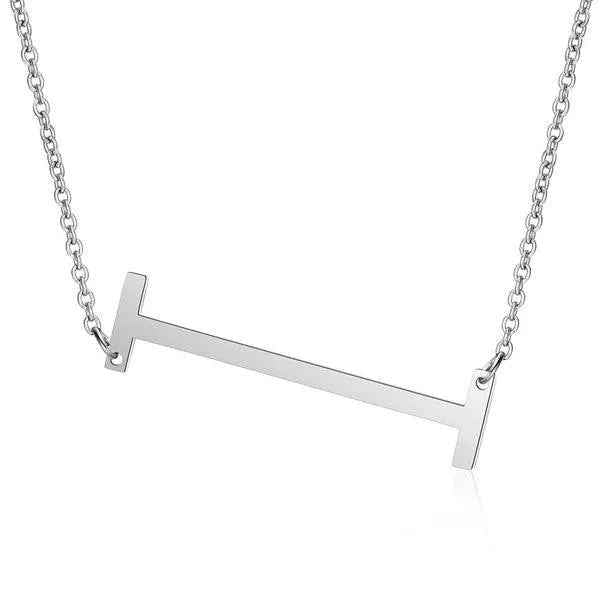 Fashionable Initial Pendant Chain Necklace Stainless Steel
