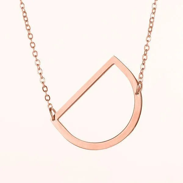 Fashionable Initial Pendant Chain Necklace Stainless Steel - PremiumBrandGoods