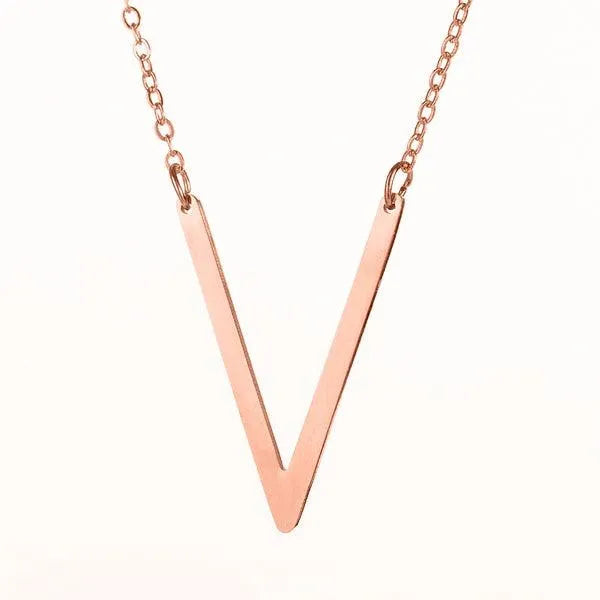 Fashionable Initial Pendant Chain Necklace Stainless Steel - PremiumBrandGoods