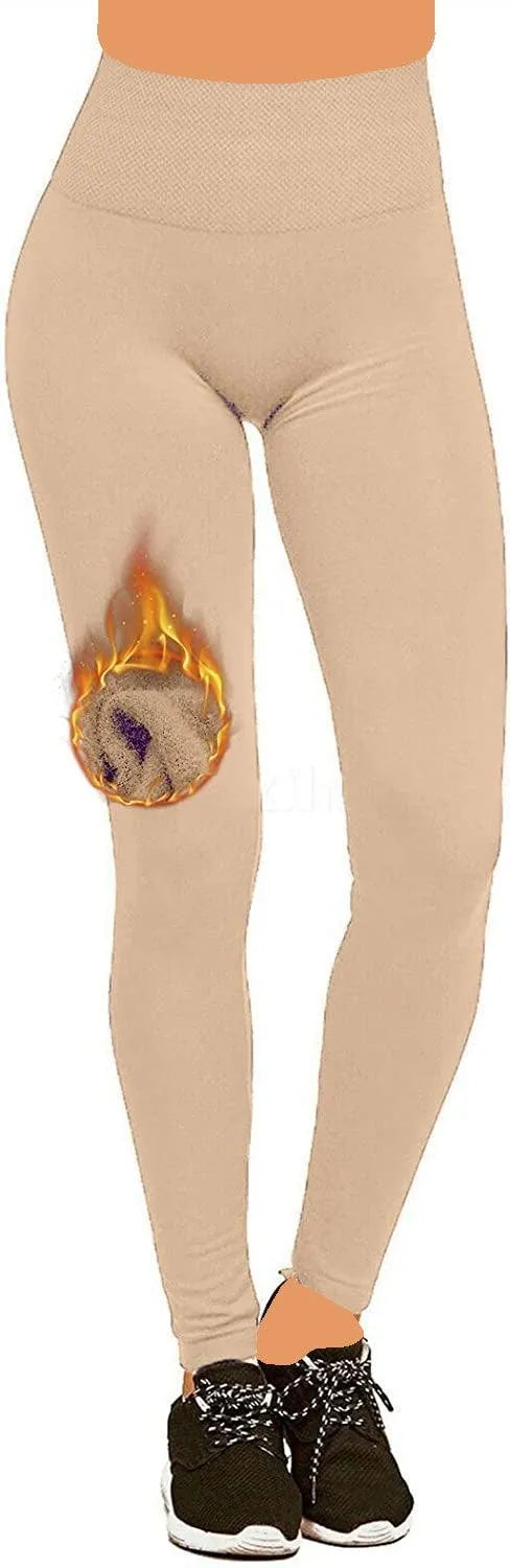 Hot! Women’s Extra Fleece Leggings High Waist Soft Stretchy Warm Leggings Regular (One Size) 220G Fleece - PremiumBrandGoods