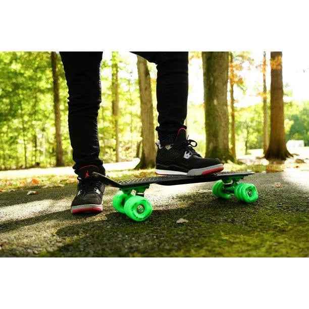 KaZAM Shark Wheel Skateboard, Black/Green