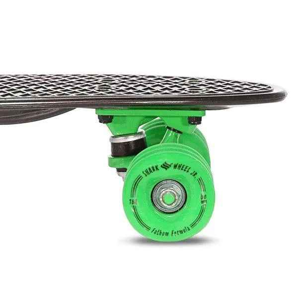 KaZAM Shark Wheel Skateboard, Black/Green