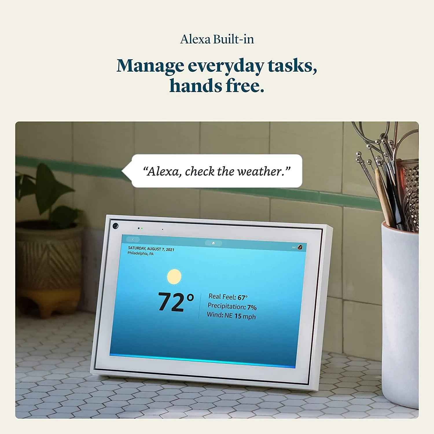 Meta Portal - Smart Video Calling for the Home with 10” Touch Screen Display - White Facebook