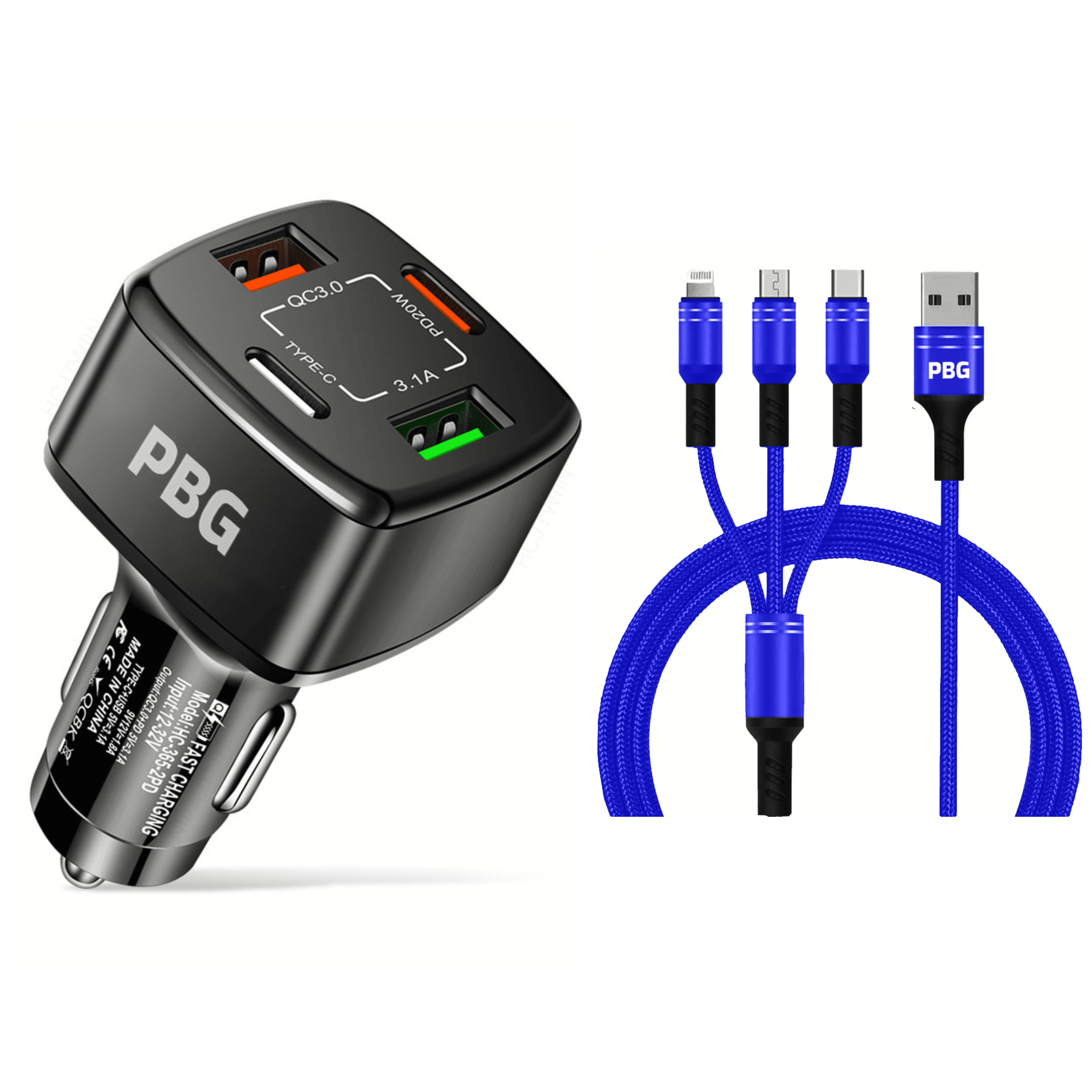 3.1A 4 Ports USB Car Charge Car Fast Charging For Mobile Phone Charger  Adapter