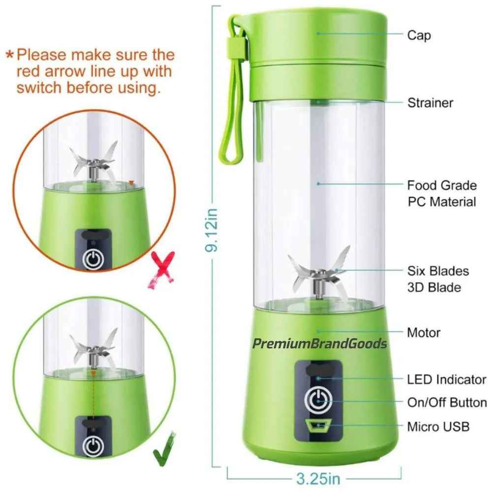 Personal Portable Juice Blender Best for ON-THE-GO Drinks/Smoothies! (Color May Vary)