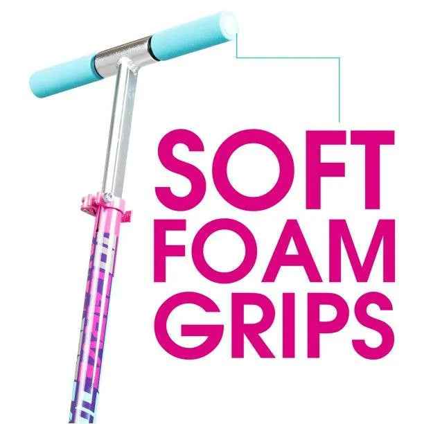 Purple Pink Teal - Folding Aluminum Kick Scooter - Suits Girls Ages 3+ Max Rider Weight 146 lbs
