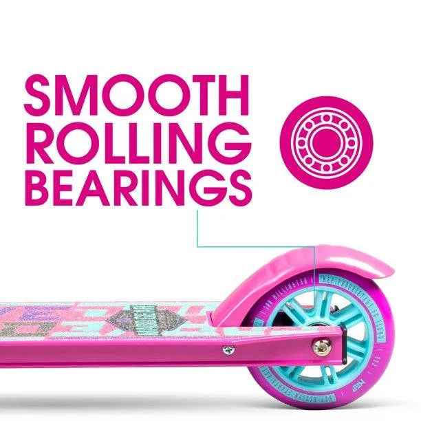 Purple Pink Teal - Folding Aluminum Kick Scooter - Suits Girls Ages 3+ Max Rider Weight 146 lbs