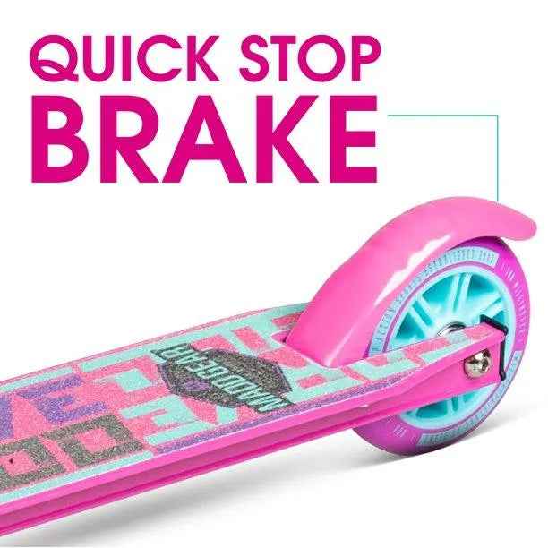 Purple Pink Teal - Folding Aluminum Kick Scooter - Suits Girls Ages 3+ Max Rider Weight 146 lbs