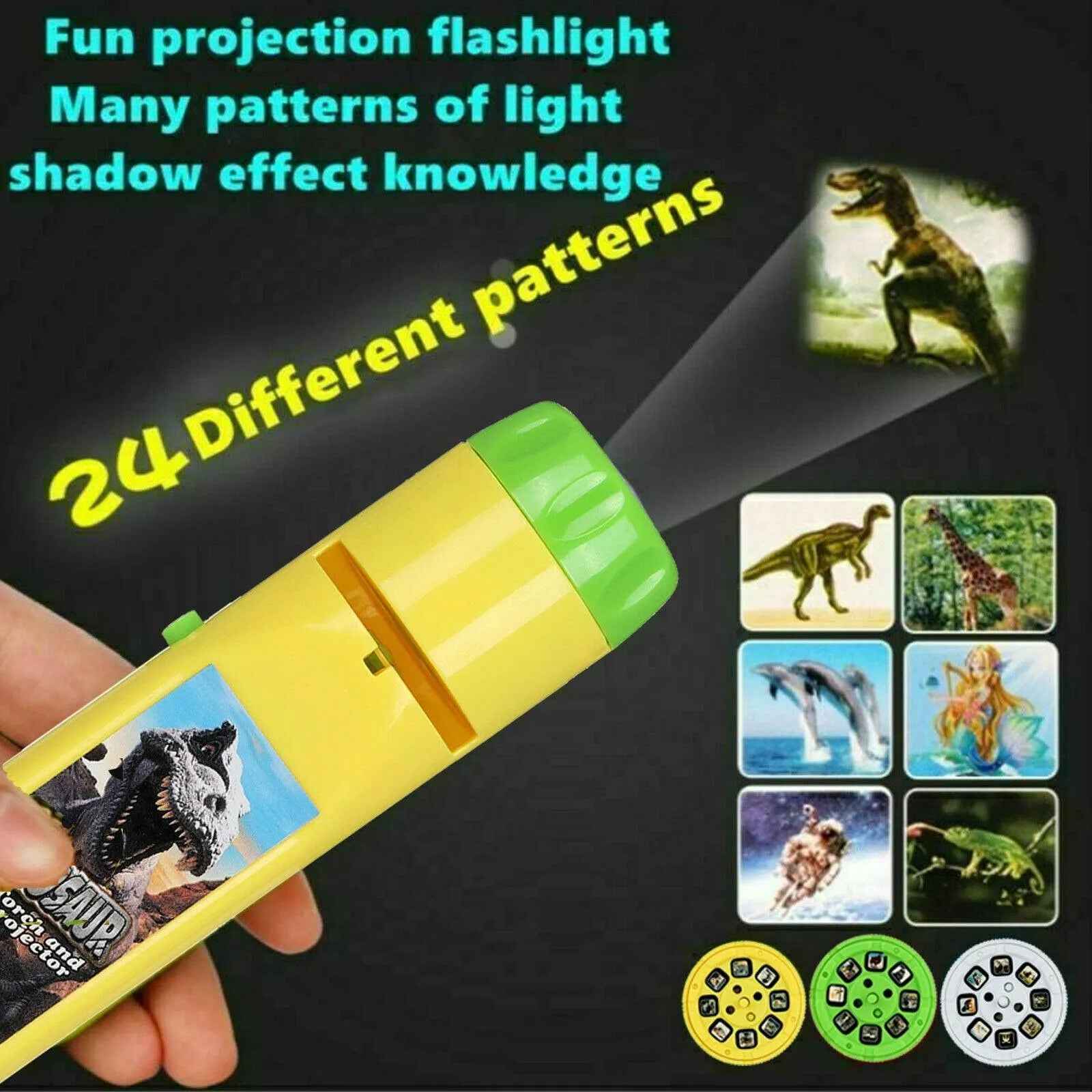 Slide Torch Projector Toys Flashlight Educational Toys Science Set Night Lamp 4 Options!