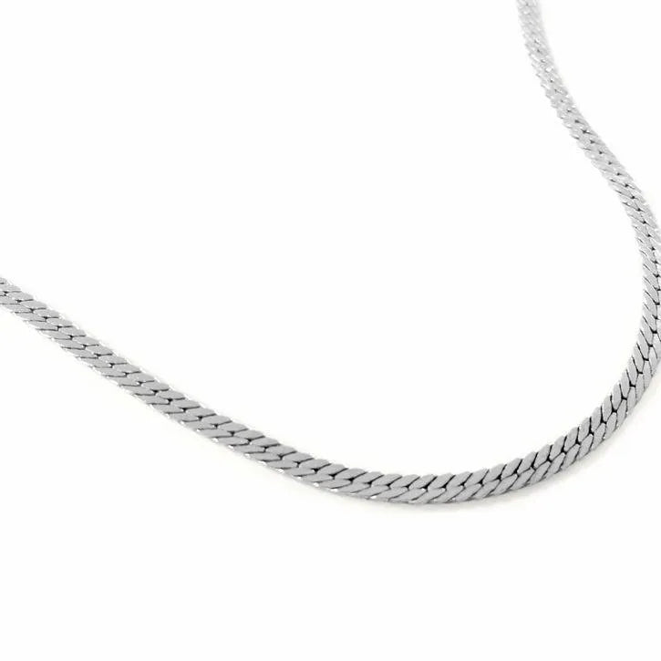 Stainless Steel Flat Snake Bone Chain Necklace (2 Colors , 2 Sizes) - PremiumBrandGoods