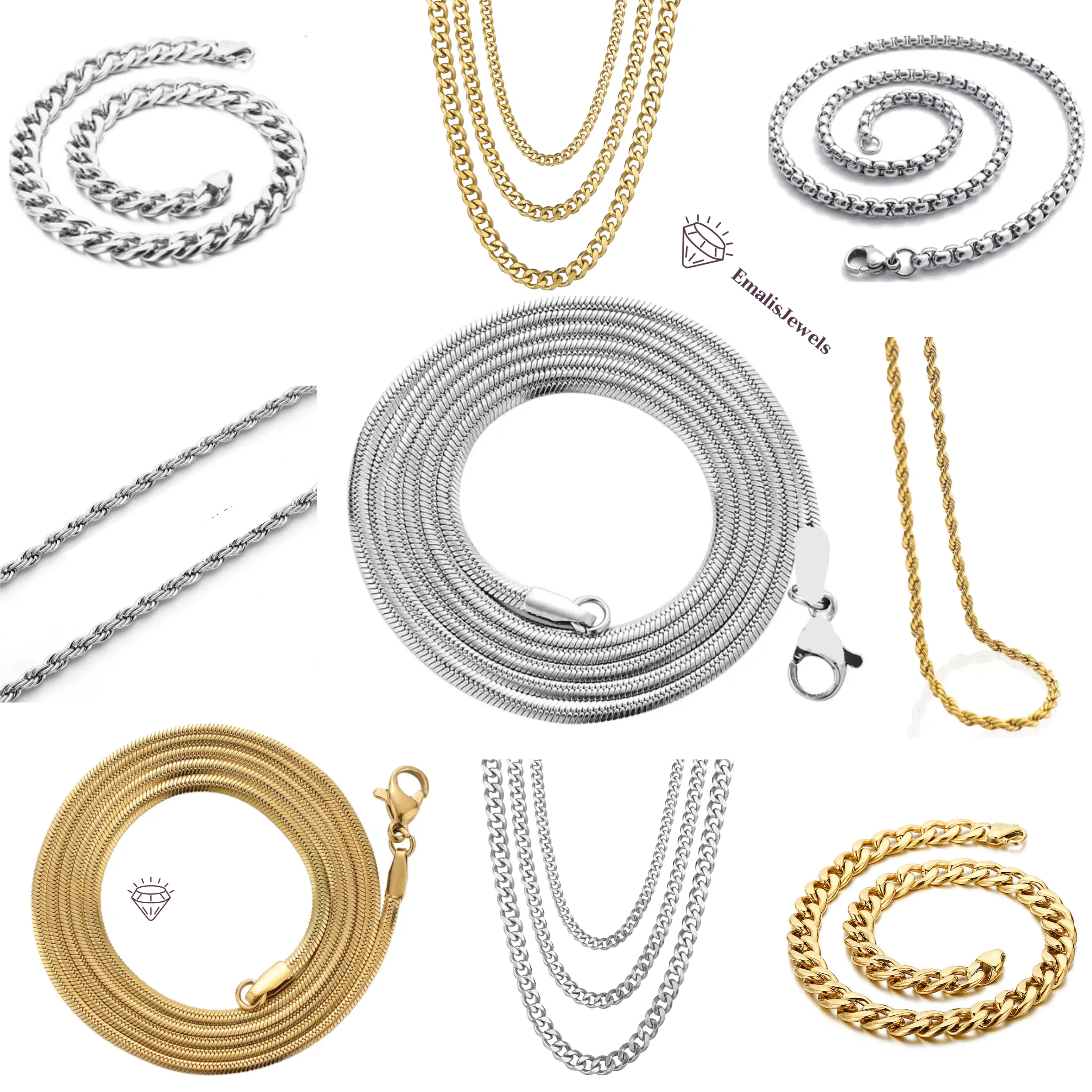 Stainless Steel Necklace Chains (Multiple Sizes & Styles) - PremiumBrandGoods