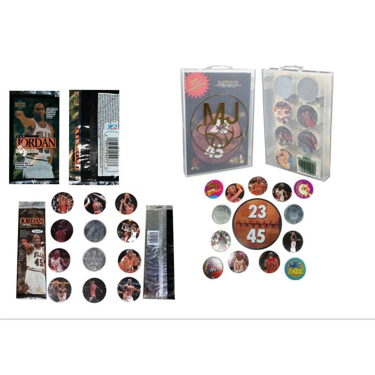 The Ultimate Collection of 1995 Vintage Michael Jordan Caps N' Slammers Fully Sealed! (Features 3 Sealed Packages)