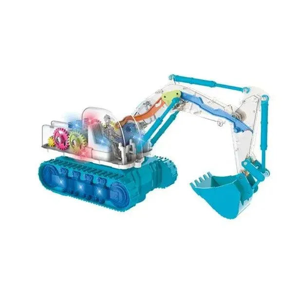 Transparent Gear Excavator Electric Children‘s Educational Simulation Model Engineering Car Lighting Music Toy Gift - PremiumBrandGoods