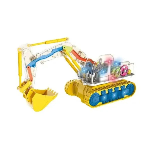 Transparent Gear Excavator Electric Children‘s Educational Simulation Model Engineering Car Lighting Music Toy Gift - PremiumBrandGoods