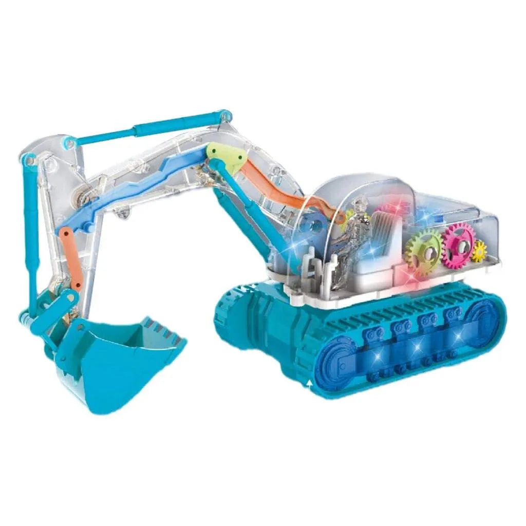 Transparent Gear Excavator Electric Children‘s Educational Simulation Model Engineering Car Lighting Music Toy Gift - PremiumBrandGoods