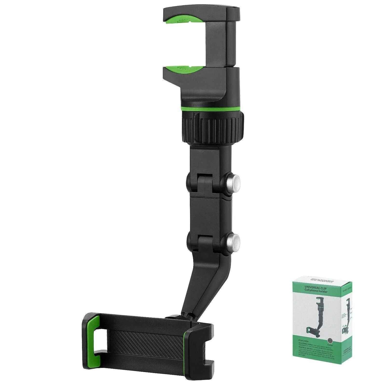 Universal Car Rear View Mirror Mount Stand GPS Cell Phone Holder 360 Rotation Multi Function