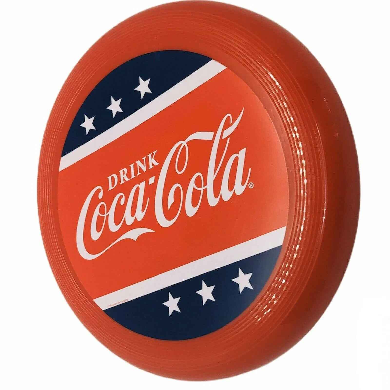 Vintage Coca Cola Frisbee Flying Disc Red White Blue and Stars