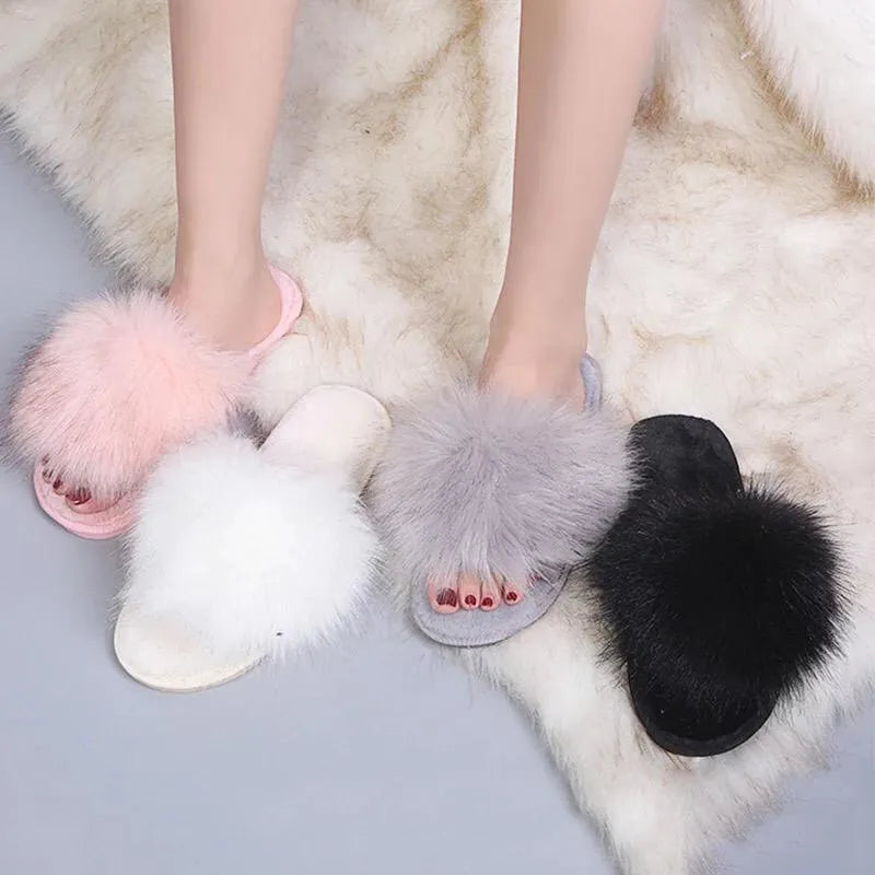 Comfy sales fur slippers