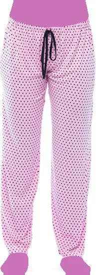 Women's Cozy Pajama Set Pink Polka Dot Pants and Cotton Soft Heart T shirt by Just Love