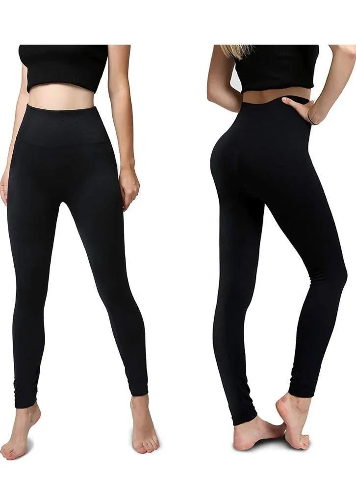 Women’s Extra 220g Fleece Leggings High Waist Stretchy Warm Leggings (One Size) - PremiumBrandGoods