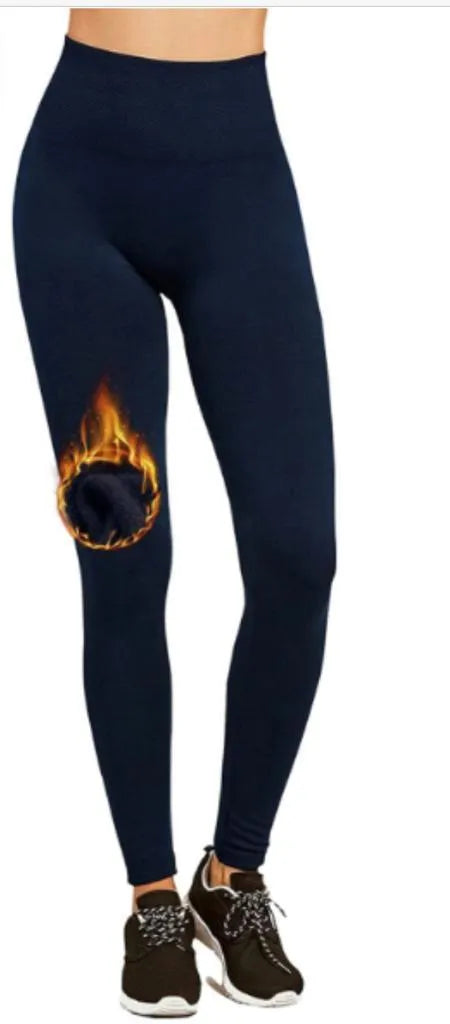 Women’s Extra 220g Fleece Leggings High Waist Stretchy Warm Leggings (One Size) - PremiumBrandGoods