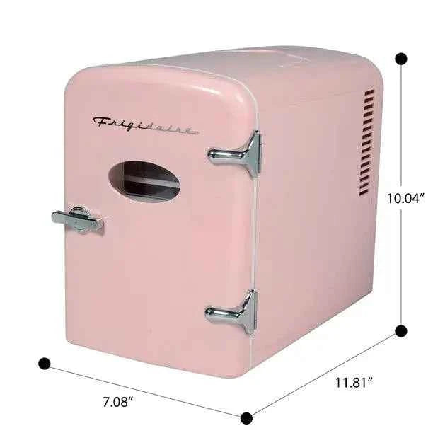 XL Frigidaire Portable Retro Extra Large 9-Can Capacity Mini Refrigerator, Pink