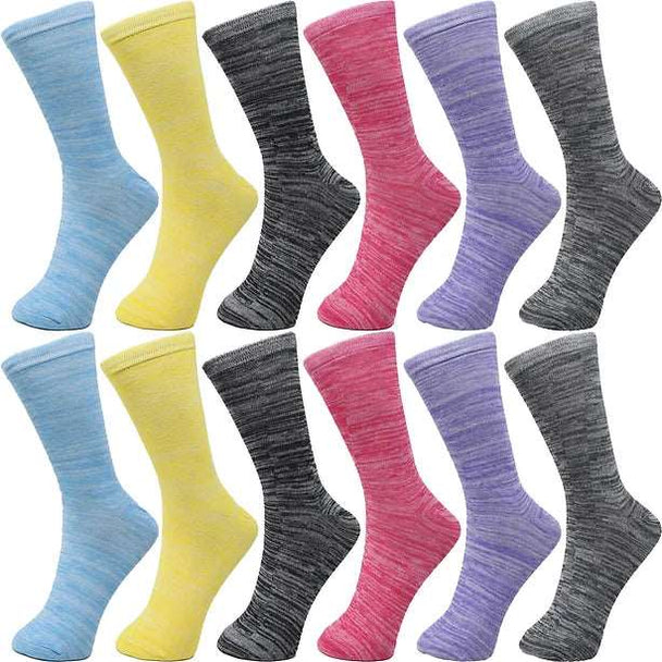 30-Pairs Women's Fun Patterned Cotton-Blend Crew Socks Assorted Pairs