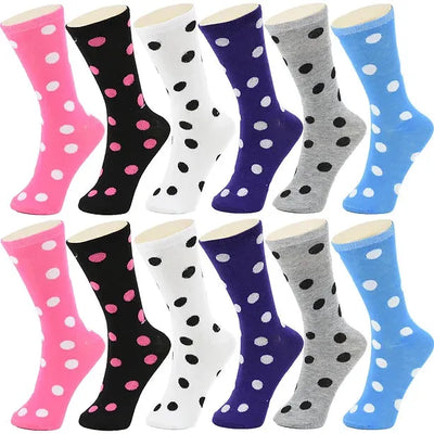 30-Pairs Women's Fun Patterned Cotton-Blend Crew Socks Assorted Pairs - PremiumBrandGoods