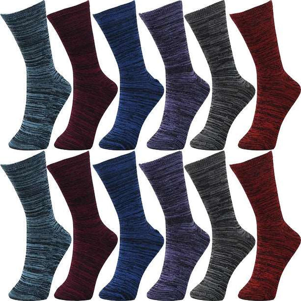 30-Pairs Women's Fun Patterned Cotton-Blend Crew Socks Assorted Pairs