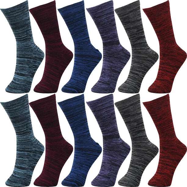 30-Pairs Women's Fun Patterned Cotton-Blend Crew Socks Assorted Pairs