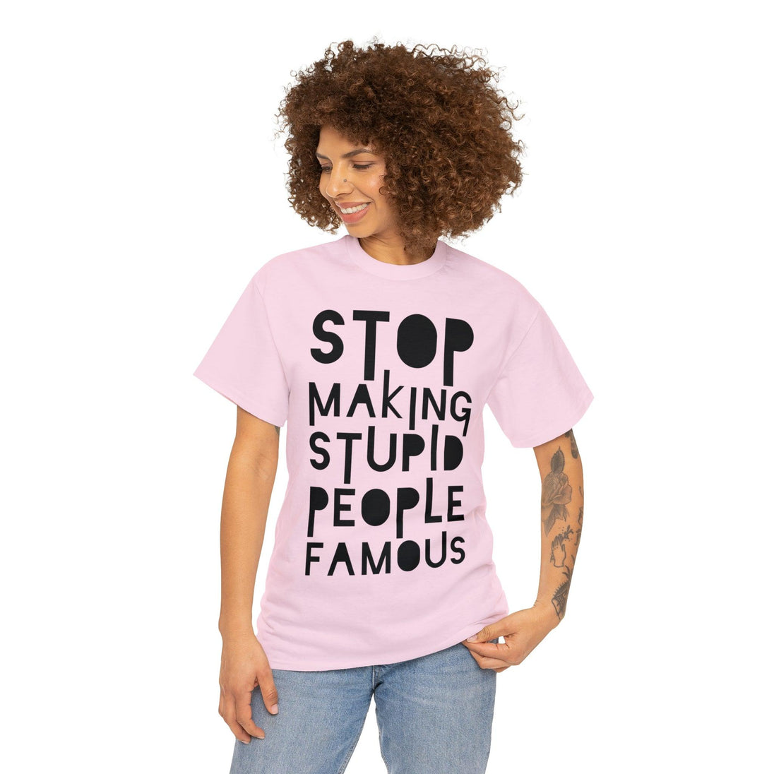 Funny Stupid People Unisex Heavy Cotton Tee - PremiumBrandGoods